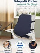 Resim ORPEDOX Anatomik Ortopedik Visco Bel Destek Yastığı Kilitli Sabitleme Lastiği, Ofis, Araba 