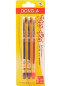 Resim Dong-a My-gel İğne Uçlu Kalem 3'lü Blister siyah/mavi/kırmızı 