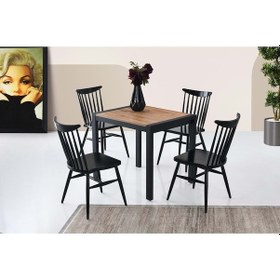 Resim Mobilgen Diş Budak 4 Adet Diva Sandalye 80+40 Tuğra Açılabilir Masa Takımı 