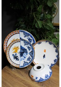 Resim Fermato 24 Parça 6 Kişilik Porselen Yemek Takımı Hybrid 1 Serisi Renkli 