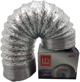 Resim Çelik Telli Aspiratör Davlumbaz Borusu, Beyaz, 127mm Çap, 2m Uzunluk 