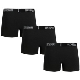 Resim Techsport Boxer Short 3 Pack Erkek Boxer 3'lü Özel Metal Kutusunda Siyah 