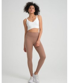 Resim Tampap 352 Yüksek Bel Şardonlu Dalgıç Tayt Vizon 