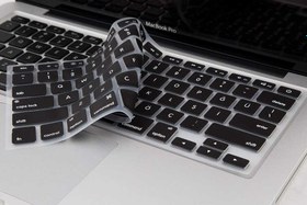 Resim Macbook 13.3' New Pro A1708 Zore Klavye Koruyucu Silikon Ped - Siyah 