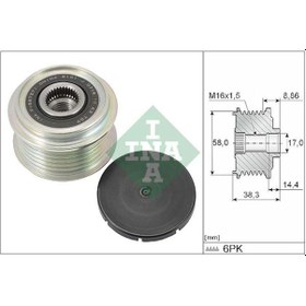 Resim INA 535029610 Alternator Kayis Gergi Rulmani-(Hyundai: Accent-Elantra 1.6 10- I10 1.0 11- I20 1.0-1.4 14- I30 1.4-1.6 11- Kia: Tucson (WR313423) 