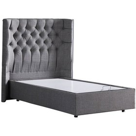 Resim Setaymobilya Baza, Matilda Tek Kişilik Baza + Başlık Seti, Gri 