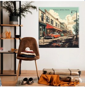 Resim Nostaljik Sokak Kanvas Tablo 