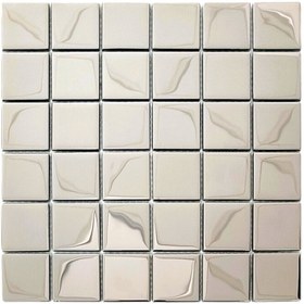 Resim MozaiKristaL Mutfak Tezgah Arası Ve Iç Dekorasyon Için 48x48 Mm Gümüş Inox Kristal Mozaik (1M2 FİYATI) 