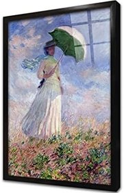 Resim Woman With A Parasol Facing Left Çerçeveli Cam Tablo 20x30 cm CB22094 