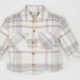 Resim DeFacto Kız Bebek Ekose Desenli Flanel Uzun Kollu Gömlek D3044A524WNBE216 Mavi 