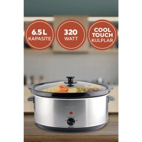 Resim 320W Elektrikli Güveç Siyah Hsc-02, Dayanıklı ve Şık Tasarım. 