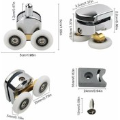 Resim 4'lü Çift Makara Seti - Sürgülü Duş Kapısı İçin, 23 Mm'lik 2 Tekerlek 