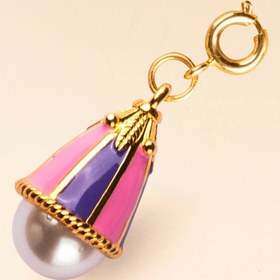 Resim Pembe Mor Mineli Çan Çiçeği Charm - Artisan Koleksiyonu 