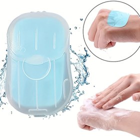 Resim 20 adet Taşınabilir Sabun Tabletleri - Seyahat, Oteller ve Ev Kullanımı için Yüksek Kaliteli Tek Kullanımlık El Sabunu, Kompakt ve Taşınabilir, Beyaz ve Mavi Tasarım, Seyahat Sabunu, Otel Lüksleri, Modern Sabun Dağıtıcısı, Dayanıklı Sabun Dağıtıcısı 