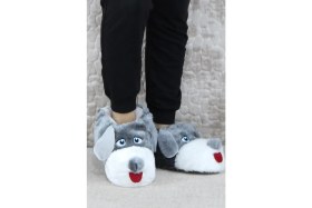 Resim Fort Sevimli Köpek Figürlü Peluş Panduf Hayvanlı Yumuşak Kadın Panduf 