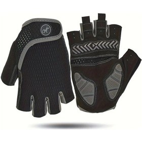 Resim Userfriendly11 Rooruns Yarım Parmak Bisiklet Eldiveni Gri Xl Nefes Alabilir Kaymaz Tutma Ergonomik 