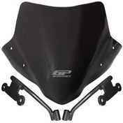 Resim GP Kompozit Honda CB500F 2014-2020 Uyumlu Kısa Ön Cam Siyah 30 cm 