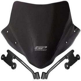Resim GP Kompozit Honda CB500F 2014-2020 Uyumlu Kısa Ön Cam Siyah 30 cm 