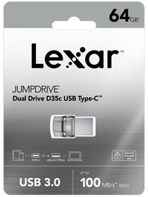 Resim Lexar 128GB Usb 3.0 J.Drive D35c OTG Type-C 100MB-s Çift Taraflı Flash Bellek 