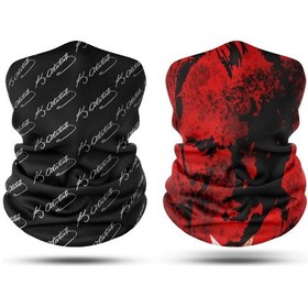 Resim Dair Atatürk Desenli 2'li Set Boyunluk Bandana Outdoor Balaklava Yüz Maskesi Kafa Bandı 