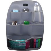 Resim Koltuk Arkası Eşya Düzenleyici Gri Deri Organizer 