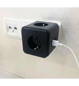 Resim YDGR Termal Akım Korumalı Priz Çoklayıcı - 3 USB - 3 Priz Girişli Küp Priz 