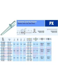 Resim Piton Perçin Paslanmaz Çelik Inox Pop Perçin 4X16 mm - 500 Adet 