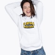 Resim Corona Tasarımlı Kapşonlu Kadın Sweatshirt 