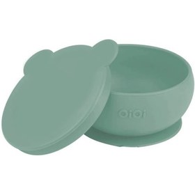 Resim Oioi Silikon Vakum Tabanlı Kapaklı Kase Haki 