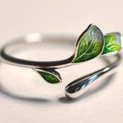 Resim 1 adet Vintage Bohemian Ayarlanabilir Yeşil Yaprak Yüzük - Bakır Emaye Dal Kolye Tasarımı, Günlük Giyim ve Hediyeler İçin Moda Aksesuarı, Çiftler İçin İdeal Seçim, Yeni Tarz, Taze Tarz, Sanatsal, Mavi Emaye, Erkek veya Kız Arkadaş İçin Mükemmel, Hem Erkekler Hem de Kadınlar İçin Uygun 