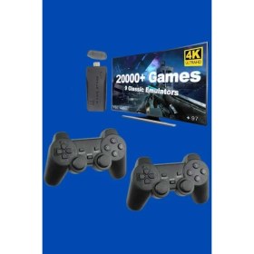 Resim Retro Oyunlar 4K Game Stick 2.4g Kablosuz Çift Kol 3500 Oyun Atari 