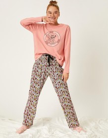 Resim Looney Tunes Lisanslı Baskılı Uzun Kollu Pamuklu Pijama Takımı 