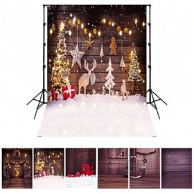 Resim Folinda Noel Temalı Fotoğraf Arka Planı 150x200cm - Polyester Elbise - Çocuk/portre Fotoğrafçılığı, Parti Dekorasyonu İçin - 6 Farklı Model 