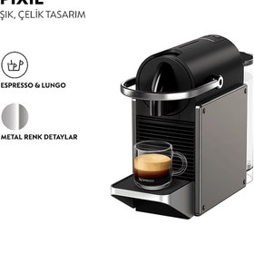 Resim Nespresso Pixie C62 Titan Kapsüllü Kahve Makinesi 