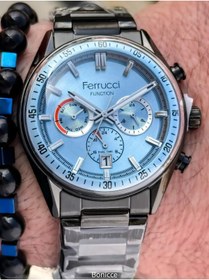 Resim Store Ferrucci Fonksiyonlu Su geçirmez Siyah erkek çelik saat 