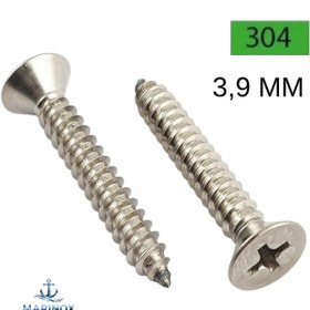 Resim 3,9mm Paslanmaz Yhb Saç Vidası Çeşitleri Dın7982 30 Adet 3.9 x 32 
