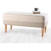 Resim Lorence Home Randler Bench Puf - Krem 