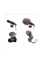 Resim Kelepir Fırsatlar Dış Mekan Video Çekimleri Için Üniversal Rüzgar Kesici Tüylü Mikrofon Seti Özel Deri Çantasında 