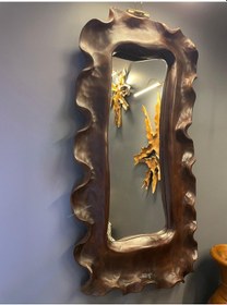 Resim Lüks Doğal Tik Ağacı El İşçiliği Boy Aynası 138 Cm Premium Dekoratif Ayna Ahşap 