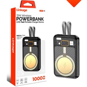 Resim 10000 mAh PD 22.5W LCD Ekran Dahili Type-C, Lightning Kablosuz Şarjlı Powerbank LKP-39 