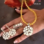 Resim Doğaltaş Gümüş Yonca Sitrin Set 