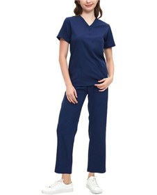 Resim Suntek Kadın Scrubs Seti V Yaka Hemşire Güzellik Salonu Spa Xl 