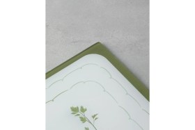Resim Feyza Design Şeffaf Cam Kesme Tahtası 25X35 Cm, Yeşil-Beyaz, Şık ve Kullanışlı 