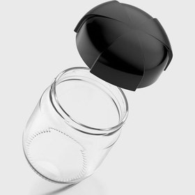 Resim Renga Rhea 425 Ml Siyah Kapaklı 3'lü Cam Kavanoz Seti 131010 Siyah 