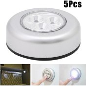 Resim Youmex 5 Adet 3 Led'li Dokunmatik Gece Lambası - Zımparalı Arka Yüzeyli, Kolay Kurulum - Dolap, Yatak Odası, Mutfak İçin Uygun Pil Dahil Değil 