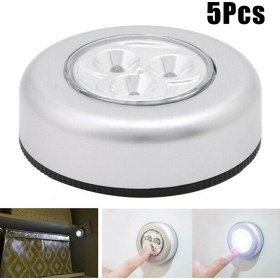 Resim Youmex 5 Adet 3 Led'li Dokunmatik Gece Lambası - Zımparalı Arka Yüzeyli, Kolay Kurulum - Dolap, Yatak Odası, Mutfak İçin Uygun Pil Dahil Değil 