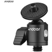 Resim Moly Alüminyum Mini Topuz Kafa - 1/4 Üst Somun, 3/8 Alt Bağlantı, 360 Döner, 90 Eğim, Kamera/ışık Uygun 