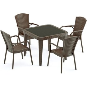 Resim Bintaşmobilya Venge 4 Kişilik Dış Mekan Bahçe Masa Sandalye Takımı Venge 