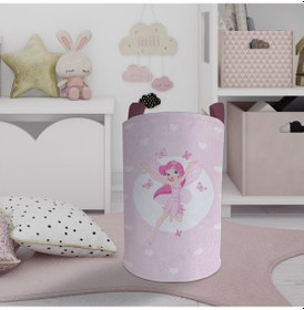 Resim Mekta Home Bebek Ve Çocuk Odası Uçan Peri Kızı Ve Kalp Desenli Oyuncak Sepeti Renkli Çok Renkli 
