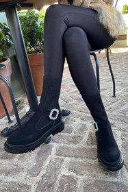 Resim Bambi Siyah Nubuk Kadın Bot & Bootie K02578002101 